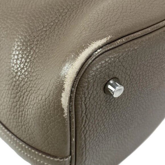 Auth HERMES Picotin Lock MM Etoupe Taurillon Clemence Y Handbag - Picture 4 of 16